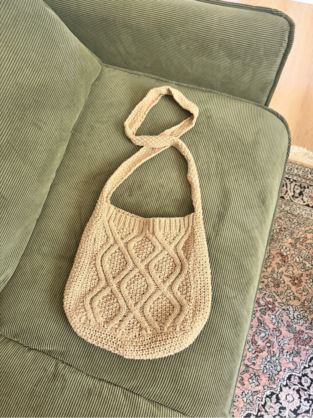 Handwoven Cream Crochet Shoulder Bag